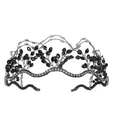 Lurrose black rhinestone-haired for wedding with pearls bridal jewelry hair accessories for the bride with crystals bridal jewelry headdress wedding accessories for women - Buy Online on GoSupps.com