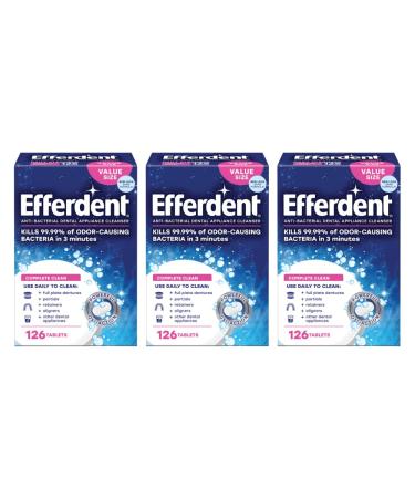 Efferdent Original Anti-Bacterial Denture Cleanser Tablets 126 ea (Pack of 3)