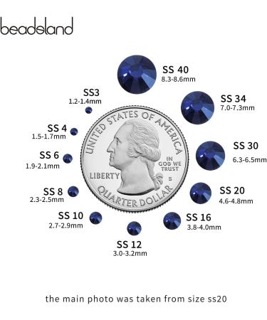 Beadsland 1440 Flat Back Rhinestones - Montana SS16 Nail Crystals (3.8-4.0mm) for Stunning Nail Art - Buy Online on GoSupps.com