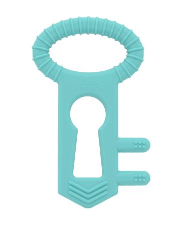 The Teething Key by Eztotz | Made in USA - BPA Free Silicone Baby Teether Toy for Infants Babies Toddlers | 0+ Months Easy Grip Multiple Texture Molar Reach - Great Baby Shower Registry Gift Teal