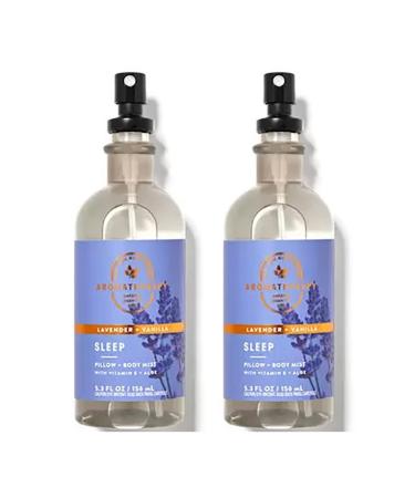 Bath & Body Works Aromatherapy Lavender Vanilla Stress Relief Pillow Mist 5.3 Fl Oz 2-Pack (Lavender Vanilla) Lavender Vanilla 5.3 Fl Oz (Pack of 2)