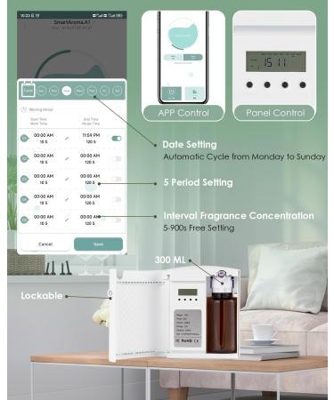 MXMOONENANT Aroma Diffuser - Waterless Essential Oil Diffuser for Large Rooms | 300ml Capacity App Control Timer | Perfect for Hotels & Home - Buy Online on GoSupps.com