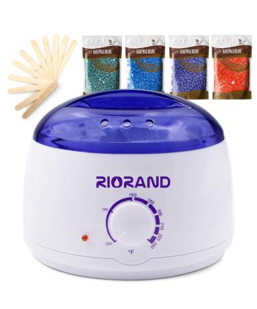RioRand Wax Warmer Hair Removal Kit with Hard Wax Beans and Wax Applicator Sticks White