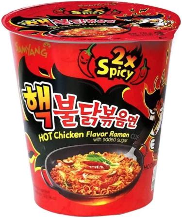CNMART Samyang 2xSpicy Hot Chicken Flavour Ramen 70g -12 Cups HALAL  - Buy Online on GoSupps.com