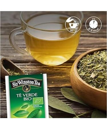 Sir Wiston Tea Organic Green Tea from Nilgiri Plantations - 2 x 20 Tea Bags (70 grams) - Buy Online on GoSupps.com