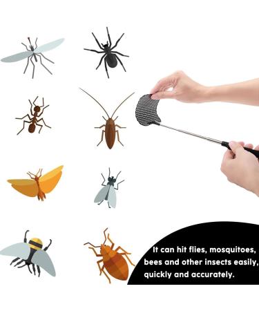 Flying Gossip Telescopic Fly Swatter Set - 3 Collapsible Insect Swatters for Mosquitoes & Flying Bugs | Black Color - Buy Online on GoSupps.com