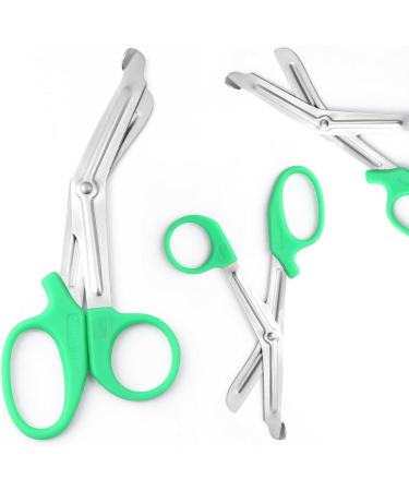 Titanium EMT Trauma Shears 5.5'' Bent Stealth - Green Bandage Shears for Nurses & Students Emergency Room - Buy Online on GoSupps.com