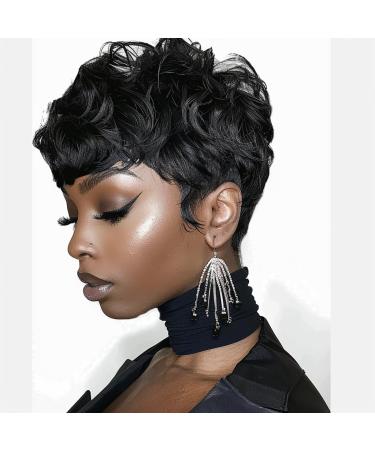 Pixie Cut Wig Short Pixie Wigs For Black Women - Natural Black - Buy Online on GoSupps.com