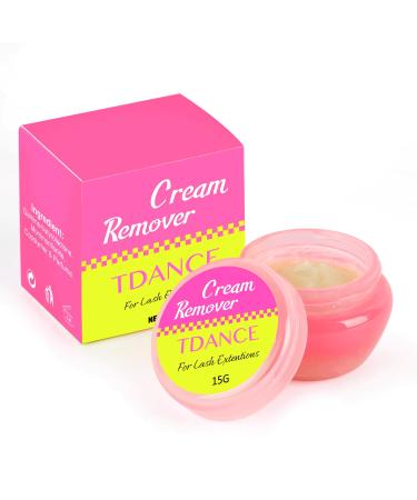 TDANCE Cream Lash Remover for Lash Extensions Lash Extension Remover Low Irritation Cream for Sensitive Skin Professional Eyelash Extension Remover for Salon(Lash Remover 15g)