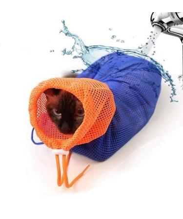 Cat Grooming Bag Puppy Dog Cleaning Polyester Soft Mesh Scratch & Biting Resisted for Bathing Injecting Examining Nail Trimming