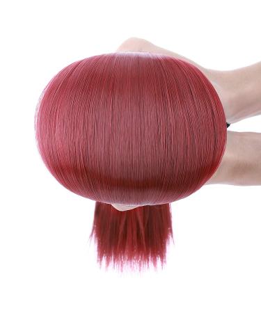 Silk-Co Dark Red Hair Extensions - 50cm Invisible Cord Smooth Synthetic Hair with Rubber Band | Premium Sealing Extensions for Women - Buy Online on GoSupps.com