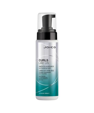 Joico Curls Like Us Smooth & Bounce Curl Hydrating Foam | For Curly Hair | Reduce Frizz | Enhance Curl Patterns | 72-Hour Humidity Protection | With Moringa Seed & Algae Oil | 6.7 Fl Oz