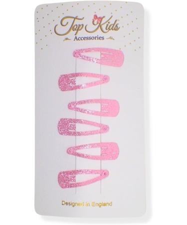 Topkids Accessories Baby Girls Hair Clips Glitter Small Mini Snap Hair Clip Bendies Sleepies Little Girls Babies Tiny Clips 3cm / 1.2" (6pc Pink) - Buy Online on GoSupps.com