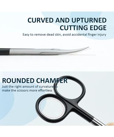 Qunzhao Cuticle Scissors for Women and Men Curved Stainless Steel with Tip Grooming Blades Manicure Nail for Dry Skin Nail Scissors (3) - Buy Online on GoSupps.com