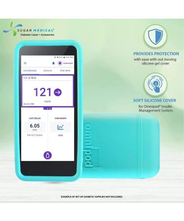 Omnipod 5 Gel Skin Case - Aqua Silicone Cover for Omnipod 5 Device - Buy Online on GoSupps.com