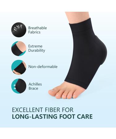 Buy Achilles Tendon Heel Protector - Compression Padded Sleeve Socks | Promifun Premium Gel Socks for Haglunds Bump Bursitis Tendonitis - Black X-Large - Buy Online on GoSupps.com