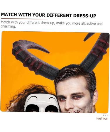 FRCOLOR Demon Horn Headband Ox Horn Hair Decoration Halloween Horn Headpiece Halloween Gothic Headwear Sheep Horns Headband Men Headband Dragon Horns Devil Costume Props Mens Headbands Pu - Buy Online on GoSupps.com