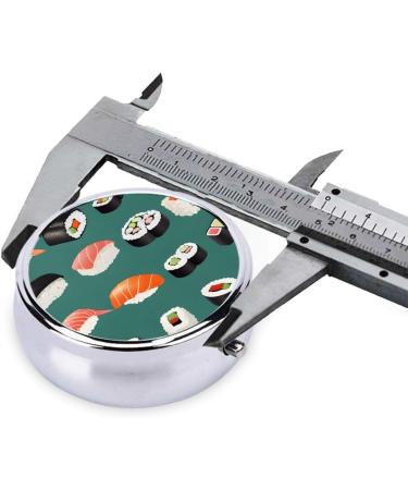 Sushi Printed Mini Round Pill Box - 3 Compartment Travel Organizer for Home & Office - Portable Medicine Case - Buy Online on GoSupps.com