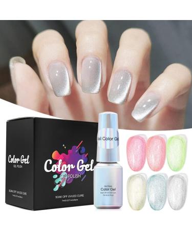  ZASCHMOY Cat Eye Gel Polish 7ml 6 Colors Soak Off Nail Polish Long Lasting 30 Days Odorless Organic Texture with Bleach Effect for Manicure and Nail Art - Buy Online on GoSupps.com