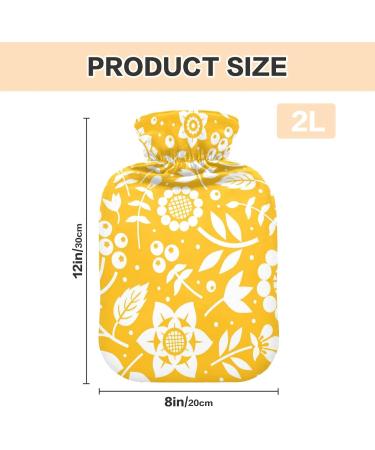 Mnsruu Hot Water Bottle 2L with Soft Cover - Berries & Branches Design | Perfect Gift for Women & Kids | Ideal for Christmas - Buy Online on GoSupps.com