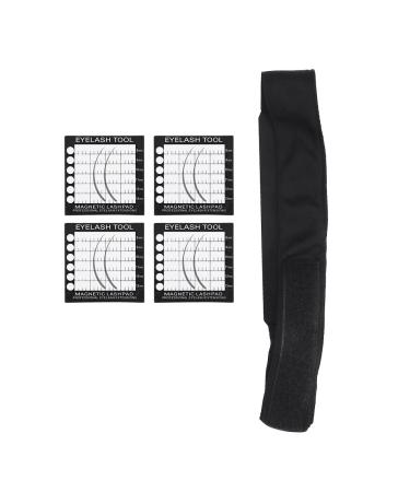 4 Eyelashes Pad Magnetic Headband for Eyelash Extension with Sticky Eyelsahes Headband Makeup Remover Eyelash Extension Lash Pad