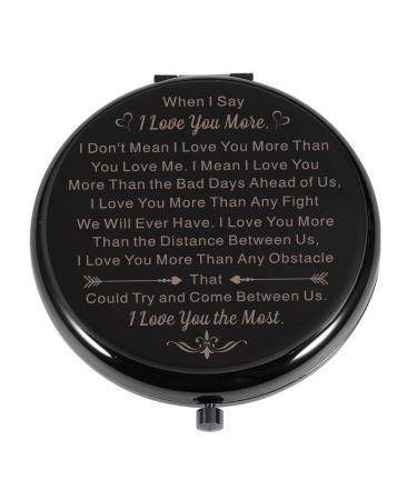 Valentine's Day Gifts for Her Wife Gifts from Husband Girlfriend Gift from Boyfriend Anniversary Birthday Gifts for Wife Compact Pocket Mirror Wedding Bride Women Fianc e Engagement I Love You Gift