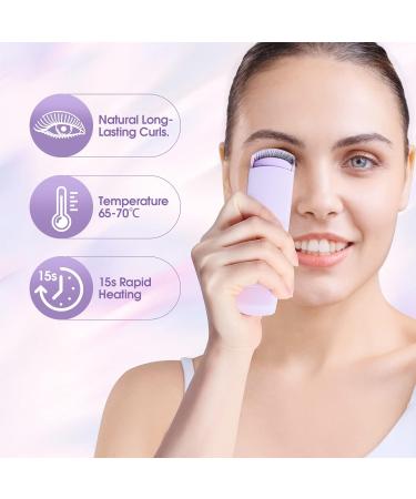 TOUCHBeauty Heated Eyelash Curlers with Silicone Heating Pads Electric Lash Curler Constant Temperature Control Eyelash Curler for Women Quick Natural Curling Purple - Buy Online on GoSupps.com