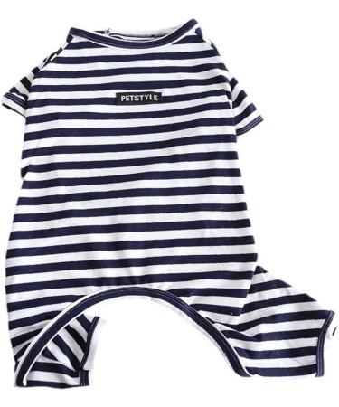 Bt Bear Fat Dog Clothing - Classic Striped Pajamas for Pugs & French Bulldogs | Soft Cotton Overall Costume for Cats Puppies & Small Dogs | Black Medium - Buy Online on GoSupps.com