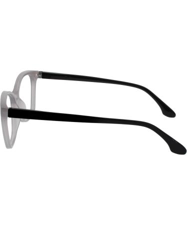 Opulize Kat Reading Glasses | Cat-Eye Style for Men & Women | Feather Hinges | R59 +2.00 Diopters | Shiny Black & Pale Gray - Buy Online on GoSupps.com