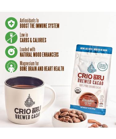 Crio Bru Brewed Cacao Ghana French Roast 1.5lb Bag | Coffee Alternative | 100% Pure Ground Cacao | 99.99% Caffeine Free | Keto Paleo Non-GMO | 1.5 Pound Pack - Buy Online on GoSupps.com