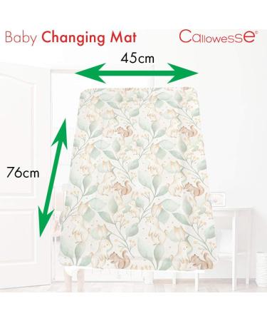 Callowesse Baby Changing Mat 79x47cm. Waterproof Wipe Clean Raised Edges Portable and Foldable Woodland Friends Design - Buy Online on GoSupps.com