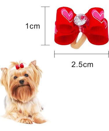 BIPY 50Pcs Small Dog Hair Bows with Elastic Rubber Bands for Puppies Doggy Cats Kitten Valentine's Day Wedding Festival Pet Yorkie Alpaca Topknot Attachment Grooming Accessories Random Color valentine's day Dog Hair Bows 50pcs - Buy Online on GoSupps.com