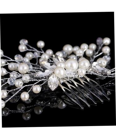 Beaupretty Hair Comb Tiara Bridal Headpiece Wedding Hair Combs Bride White Accessories Pearl Headdress Accessories - Buy Online on GoSupps.com