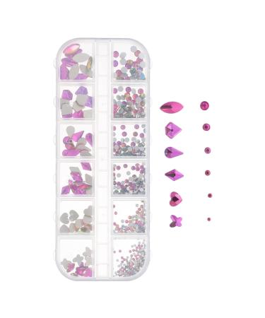 Beaupretty 1 Box Nail Art Accessories Crystal Nail Gems Nail Art Stickers Decorative Nail Diamond Nail Tech Accessories Multicolor Rhinestones Nail Ornaments Metal Purple 3d Resin Jewelry