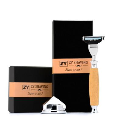 Magideal Traditional Shave Set - Easy-to-Use Manual Shaving with Wooden Handles for Men | Portable & Ideal for Home Use - Buy Online on GoSupps.com