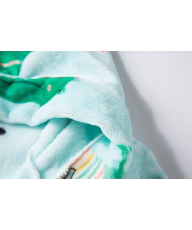Xinne Soft Bathrobe for Young Girls | Cute Pattern Toddler Flannel Hoodie Pajamas Nightwear - Amazing Green 100 - Buy Online on GoSupps.com