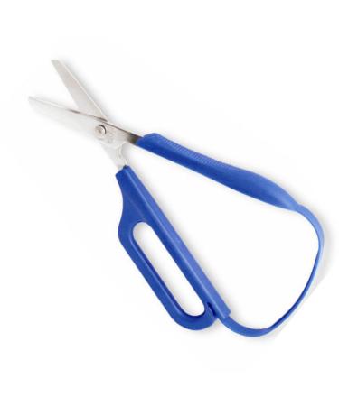 PETA Easi-Grip Long Loop Scissors Stainless Steel and Polymer Long Loop Handle Adaptive Self Opening Scissors Ergonomic Grip to Increase Stability Ideal for Anyone with Poor Hand Control Weak Grip and Joint Problems 45mm Rounded Blade