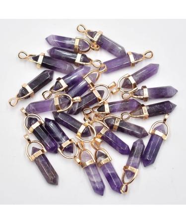 RVBLRDSE natural stone pendant 20pcs/lot Natural Stone Amethysts Hexagonal Pendants for Jewelry Making Pendant Pendant Opal stone - Buy Online on GoSupps.com