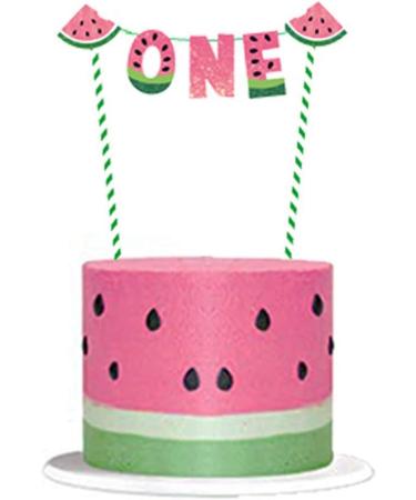 CZolden Watermelon Cake Toppers Kits One in a Melon Cupcake Topper Baby Shower 1st Birthday Supplies Watermelon Birthday Party Supplies - Buy Online on GoSupps.com