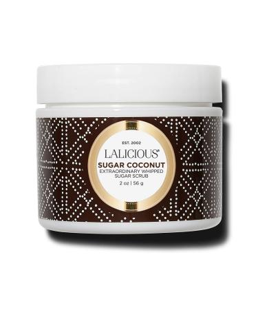 LaLicious Sugar Coconut Extraordinary Whipped Sugar Scrub - Cane Sugar Body & Foot Scrub Exfoliating & Moisturizing Skin Care with Coconut Oil & Honey No Parabens (2oz)