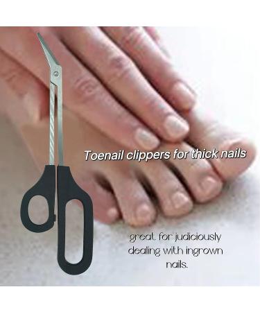Long Handled Toenail Scissors Clippers for Thick and Ingrown Nails - 8 Inch Toe Nail Clippers for Seniors - Ergonomic Design in Black - Buy Online on GoSupps.com