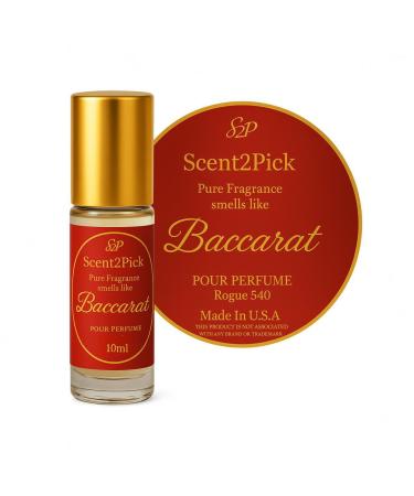 Scent2Pick Baccarat Rouge 540 ROLL-ON SCENT OIL - 10ml Alcohol-Free Long-Lasting Oil-Based Fragrance in Travel-Friendly Roller Bottle (2PCs)