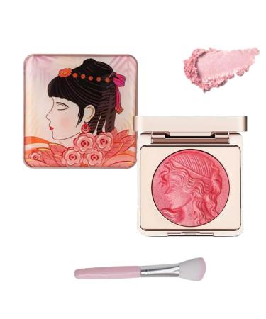 Soft embossed cheek powder blush palette embossed cheek blush matte face powder blush palette natural makeup radiant finish(Rosado)