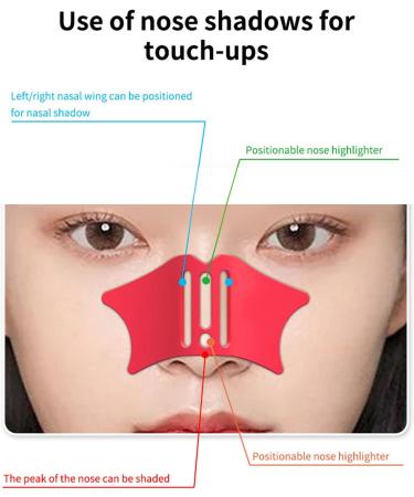 Silicone Stencils 4 in 1 Multifunctional Eye Makeup Aids Tool with Makeup Brush for Nose Shadow Highlighter Winged Lip Line Eyelash Eyeshadow Aid Tool - Buy Online on GoSupps.com