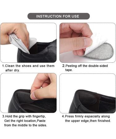 Dr.Foot Heel Grips - Self-Adhesive Heel Cushion Inserts for Men and Women | Prevent Heel Slipping, Rubbing, Blisters, and Foot Pain | Improve Shoe Fit - 2 pairs + Bonus Shoe Horn in Black - Buy Online on GoSupps.com