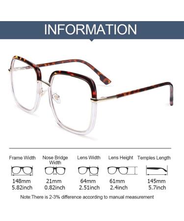 Siqiwl Reading Glasses - Unisex Large Square Frame Anti-Blue Light Computer Goggles - Retro Leopard Print +2.5 Vision Care Eyewear - Buy Online on GoSupps.com