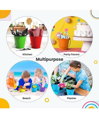 BIXUEJ Small Metal Buckets with Handle 6 Pcs - 20 Fl Oz Capacity Fit for D Cor Organizing & Decorating Playrooms Easy to Use - Buy Online on GoSupps.com