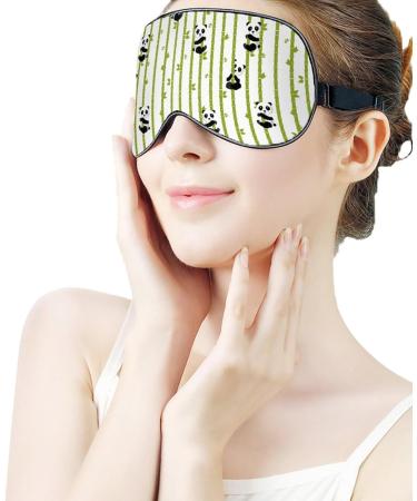 Panda and Bamboo Sleep Mask - Adjustable Eye Cover for Sleeping, Travel, and Napping - Buy Online on GoSupps.com
