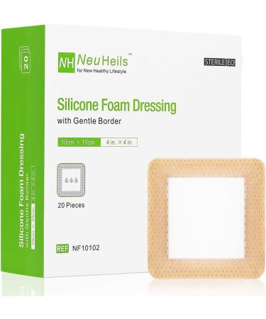 Buy Silicone Foam Dressing 4x4 (20 Pack) - High Absorbency Waterproof Wound Bandage for Bed Sores & Leg Ulcers - Buy Online on GoSupps.com