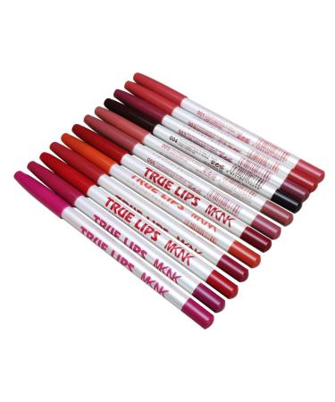 Allbesta 12 Colors Lip Liner Waterproof Makeup Lip Liner/Eyeliner Eyeliner Pen Set